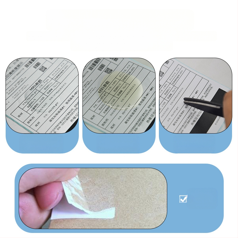 Kokkupandav termopaber 100*100 kolmekordse termosildipaberi ekspressvormi logistika isekleepuv vöötkooditrükipaber