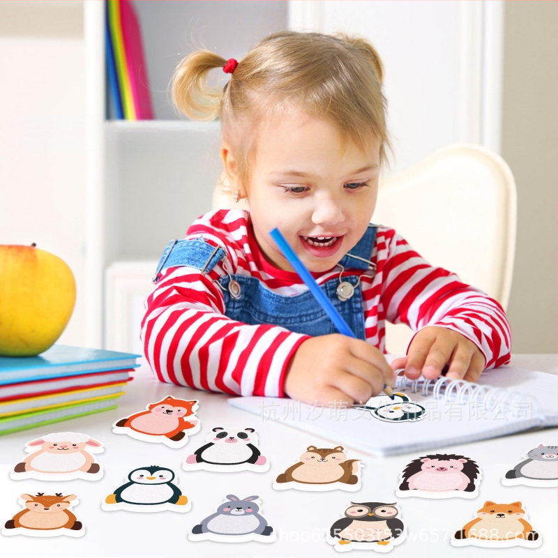 UB037 Miško gyvūno lipdukas, specialios formos kanceliarinės prekės, lipdukas su vadove, sraigė, ežiukas, zuikutis