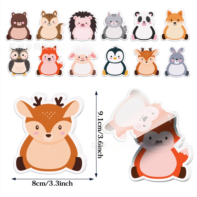 UB037 Miško gyvūno lipdukas, specialios formos kanceliarinės prekės, lipdukas su vadove, sraigė, ežiukas, zuikutis
