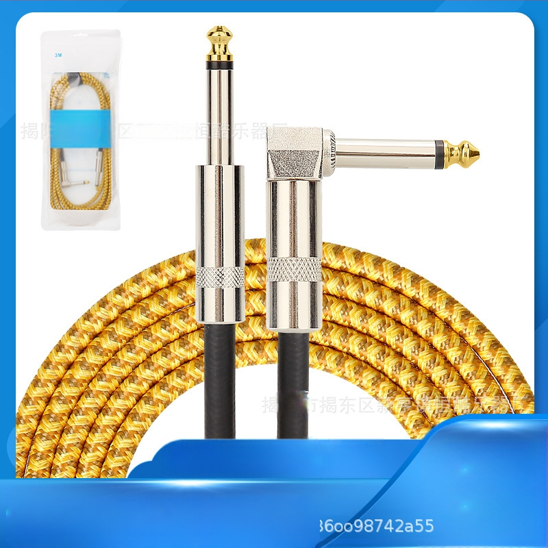 Sirge küünarnuki 6.35 isas-isas elektrikitarri ühendusliin 6.35 pea mürasummutusühendus folk elektrikitarri karp Beth Electric Ji