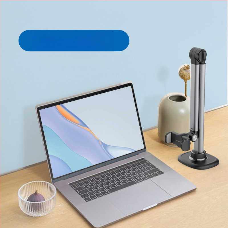 Mobiliojo telefono tiesioginės transliacijos viršutinis stovas, aliuminio lydinys, 360 laipsnių sukimasis, teleskopinis reguliavimas, lovos galvūgalis su lanksčia staline tiesioginės transliacijos programėle