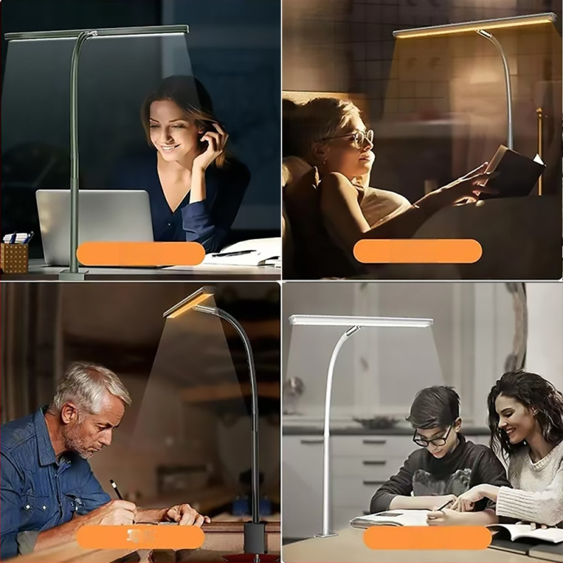 Täisspektriga laualamp õpilaste silmade kaitseks, riikliku AAA-klassi sertifitseeritud klambriga lamp õppimiseks, spetsiaalne lugemislaualamp