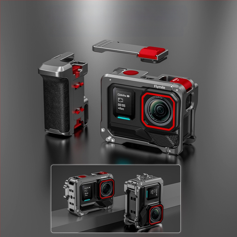 Flymile ir piemērots Insta360Acepro2 Street Shooting rokturu komplektam, sporta kameras rāmim un fotografēšanas piederumiem.