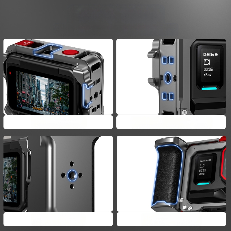 Flymile ir piemērots Insta360Acepro2 Street Shooting rokturu komplektam, sporta kameras rāmim un fotografēšanas piederumiem.