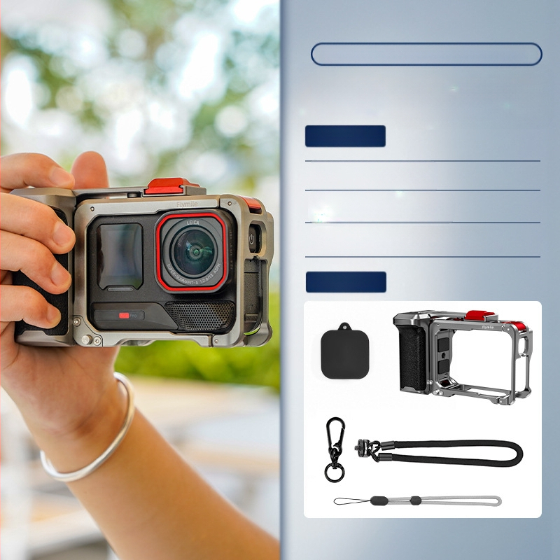 Flymile ir piemērots Insta360Acepro2 Street Shooting rokturu komplektam, sporta kameras rāmim un fotografēšanas piederumiem.