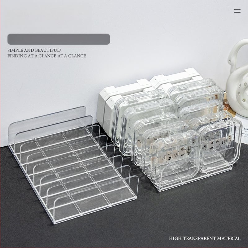 Oro pagalvėlės pudros pyrago kosmetikos pudros akių šešėlių paletė permatoma laikymo dėžutė manikiūro spalvų paletė rankų darbo nešiojama nagų laikymo lentynėlė