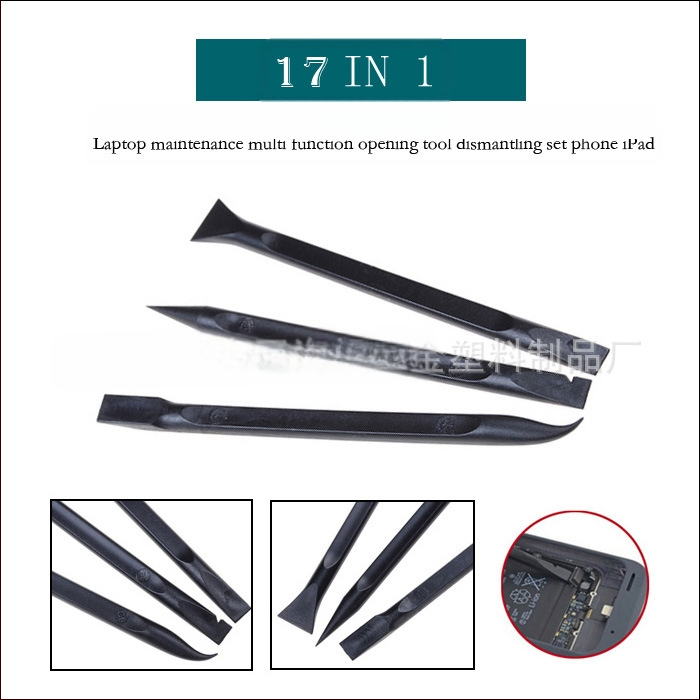 OLL-0003 17 viename mobiliojo telefono, kompiuterio remonto daugiafunkcis atidarymo įrankis mobiliojo telefono, iPad dėklo taisymui