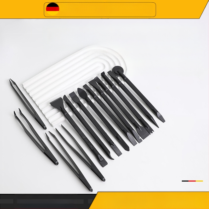 Antistaatilised plastist kangpintsetid 14 ühes hooldustööriist elektroonikatehase musta otsaga laia suuga klambriga ülikond