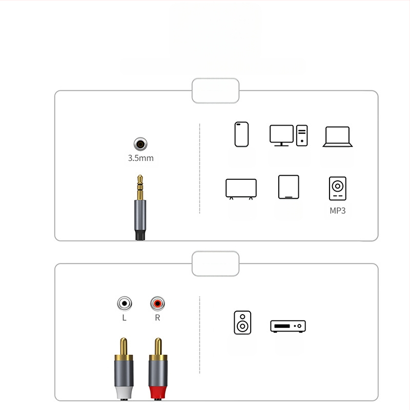 Pārrobežu Type-C uz RAC Lotus Line 1/2 AUX uz RAC iPad Huawei Samsung Google Plus