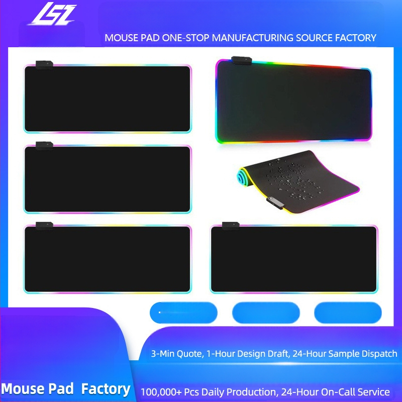 RGB libisemisvastane mänguhiirematt, mitmevärviline LED-taustvalgustusega lauamatt, 400 x 900 mm, sünteetiline kumm, piiriülene eksklusiivne pakkumine