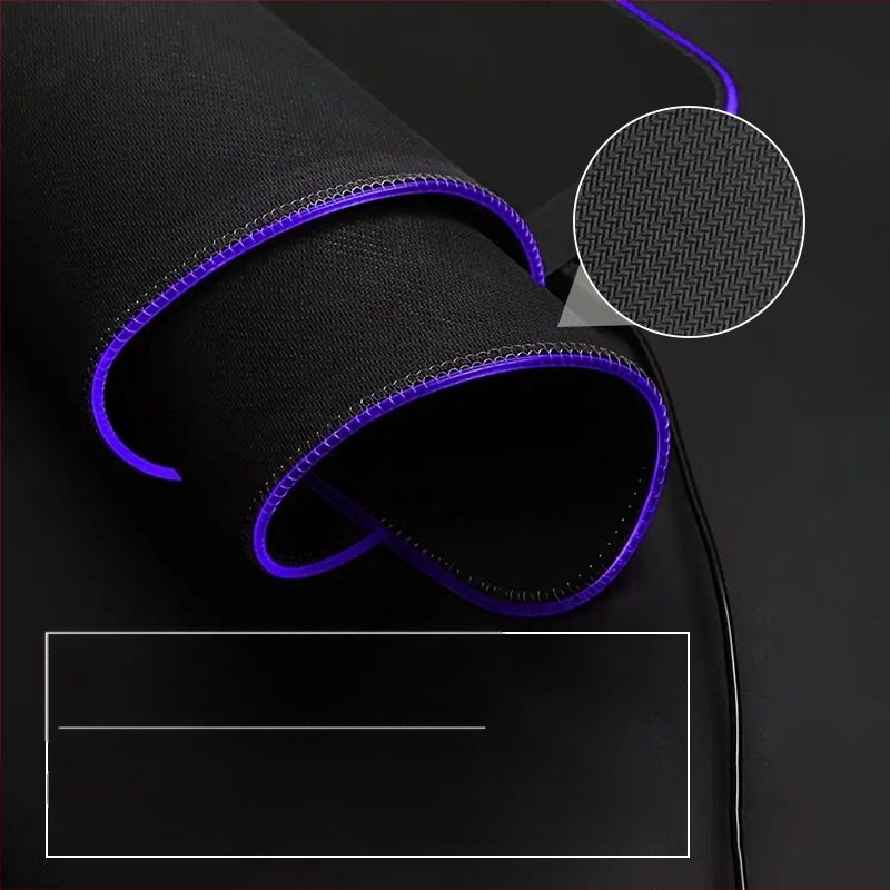 RGB libisemisvastane mänguhiirematt, mitmevärviline LED-taustvalgustusega lauamatt, 400 x 900 mm, sünteetiline kumm, piiriülene eksklusiivne pakkumine