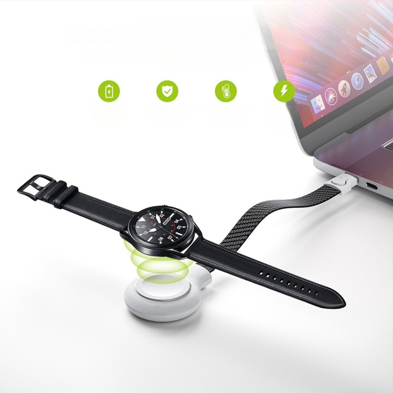 Bonoa magnetilise köiega juhtmevaba laadija, mis ühildub Samsung Galaxy Watchiga ja millel on kiire magnetiline laadimine.