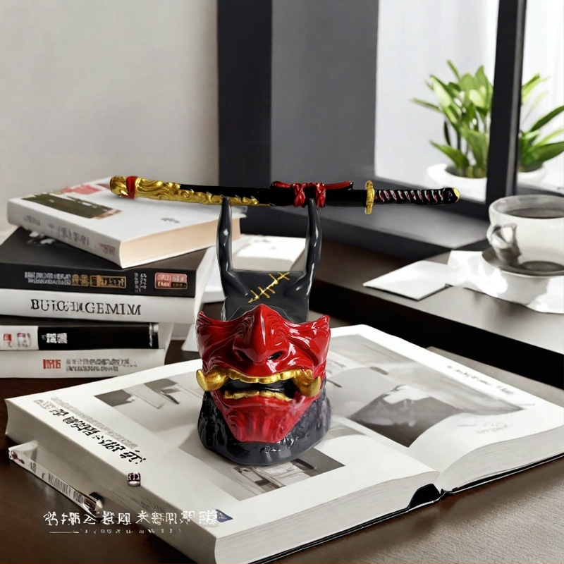 Határokon átnyúló új termék Halloween gyantaszobor díszek kétrészes készlet Ghost Swordsman PS4 vezeték nélküli vezérlő és mobiltelefon-tartó