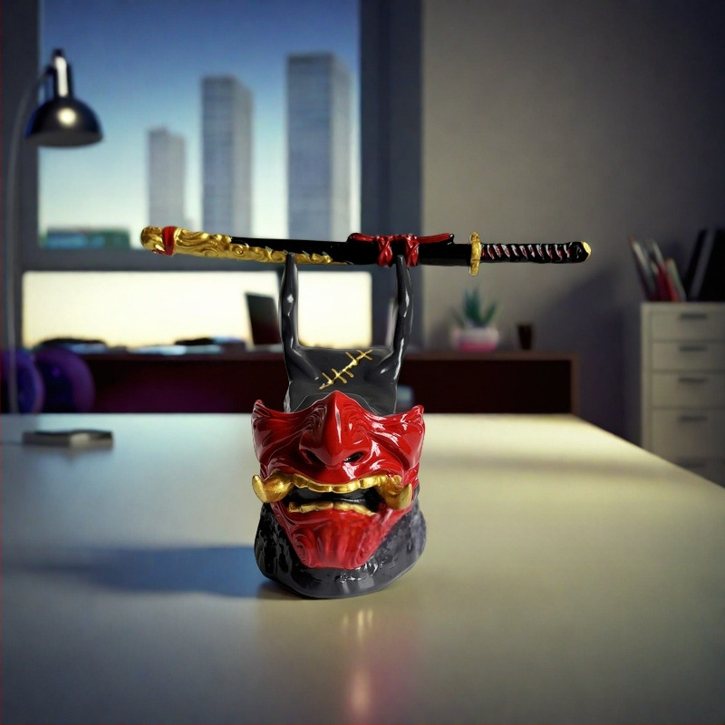 Határokon átnyúló új termék Halloween gyantaszobor díszek kétrészes készlet Ghost Swordsman PS4 vezeték nélküli vezérlő és mobiltelefon-tartó