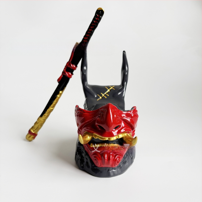 Határokon átnyúló új termék Halloween gyantaszobor díszek kétrészes készlet Ghost Swordsman PS4 vezeték nélküli vezérlő és mobiltelefon-tartó