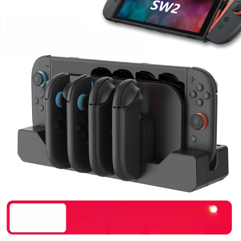Switch2 käepidemega laadimisalus Vasak- ja paremkäepidemega laadimistarvikud Switch2 Joycon Neli-ühes laadimine