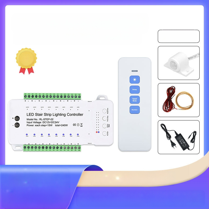 Ελεγκτής επαγωγής ανθρώπινης σκάλας, ελεγκτής φωτισμού σκάλας +16 φωτεινή μπάρα 0,5 m + ελεγκτής σετ τροφοδοτικού