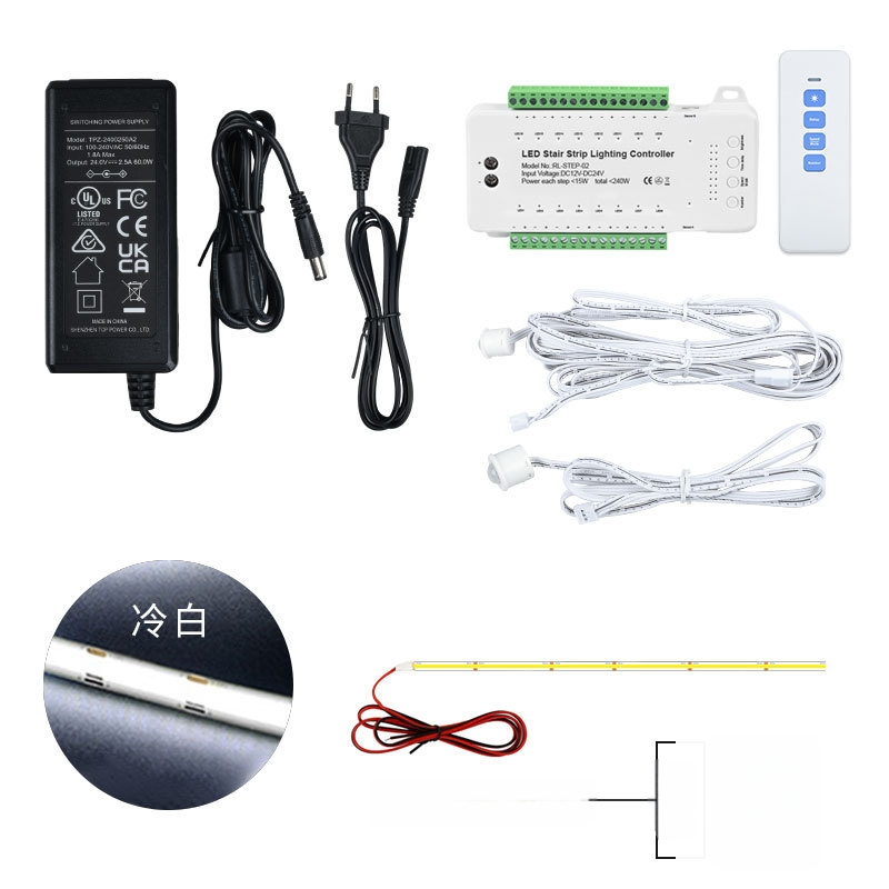 Ελεγκτής επαγωγής ανθρώπινης σκάλας, ελεγκτής φωτισμού σκάλας +16 φωτεινή μπάρα 0,5 m + ελεγκτής σετ τροφοδοτικού