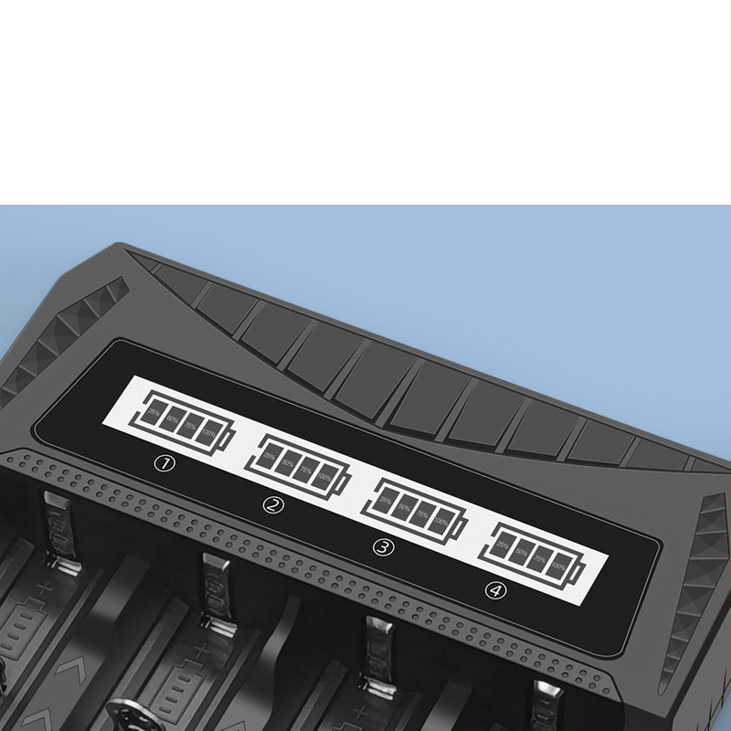 Akulaadija USB LCD-ekraaniga nutikas Aa/Aaa aku 18650 26650 21700 laadija