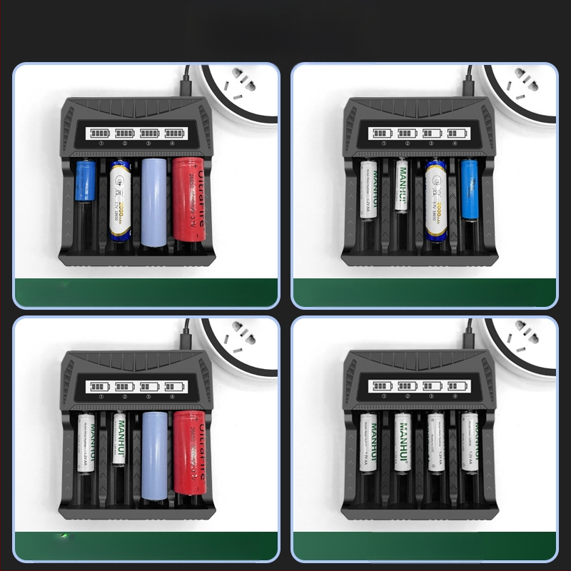 Akulaadija USB LCD-ekraaniga nutikas Aa/Aaa aku 18650 26650 21700 laadija