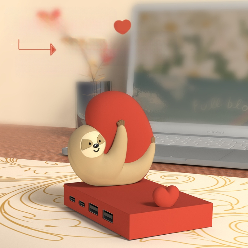 Piiriülene laisk 4-pordiline USB-jaotur jaoturiga isikupärastatud loominguline lauaarvuti armas mobiiltelefoni kronsteini kaunistus