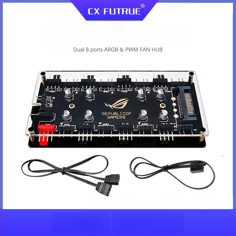 Piiriülene kuum toode: 5V 3-pin üks-kaheksa šassiiventilaatori jaotur, Argb Divine Light sünkroniseerimise kaks-ühes kontroller