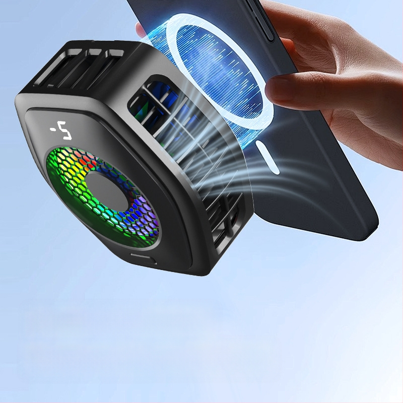 Uus digitaalse ekraaniga reaalajas mobiiltelefoni radiaatori ülivaikne magnetiline pooljuhtjahutusventilaator jäätumise tagaklamber