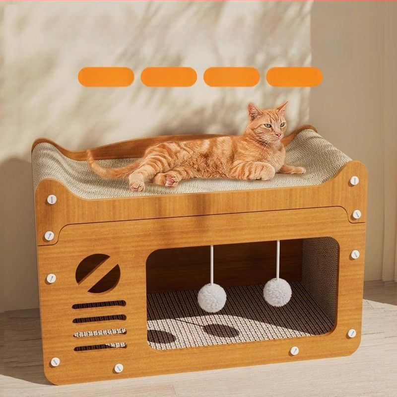 Macskafészek, Macskakaparódeszka, Beépített, Zárt Karton, Cserélhető Macskakarom, Macskaház, Cicafekhely, Kanapé, Extra nagy mérethez alkalmas