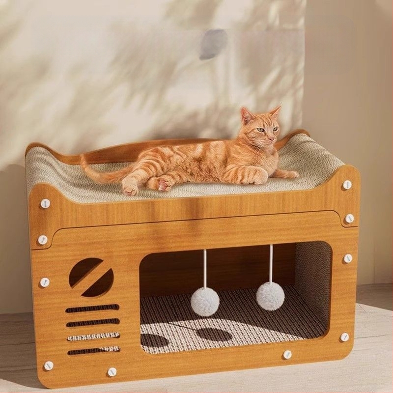 Macskafészek, Macskakaparódeszka, Beépített, Zárt Karton, Cserélhető Macskakarom, Macskaház, Cicafekhely, Kanapé, Extra nagy mérethez alkalmas