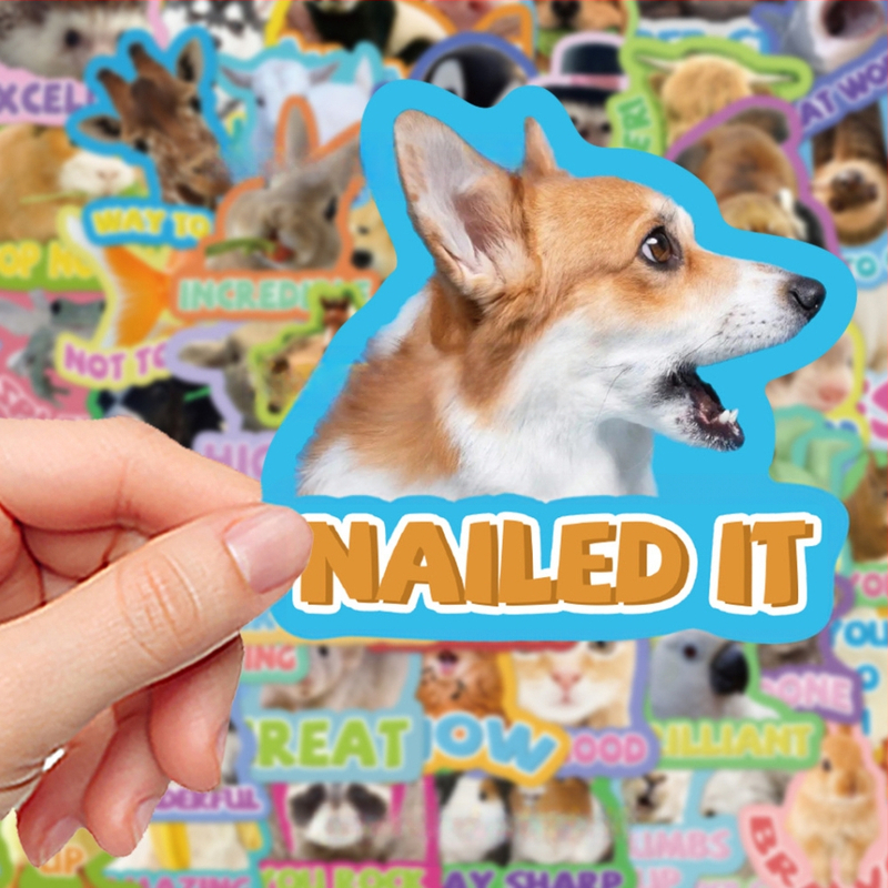 50 looma preemiakleebist, armsad lõbusad väikeloomad, ingliskeelsete fraaside kleebised, isetehtud käsiraamat, märkmik, kirjatarbed