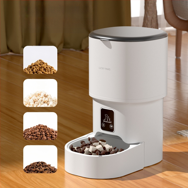 Lemmikloomade automaatne söötja kassi ajastus kvantitatiivne intelligentne kassitoitude koeratoitude puldiga WIFI Bluetooth-juhtimisega söötmismasin
