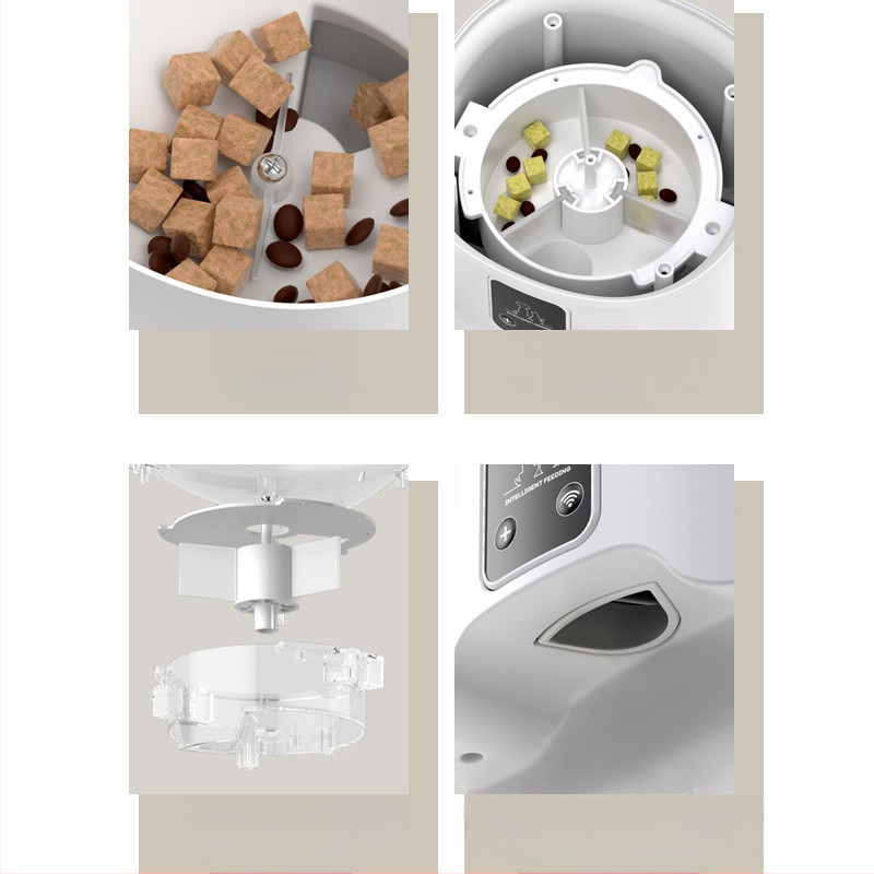 Lemmikloomade automaatne söötja kassi ajastus kvantitatiivne intelligentne kassitoitude koeratoitude puldiga WIFI Bluetooth-juhtimisega söötmismasin