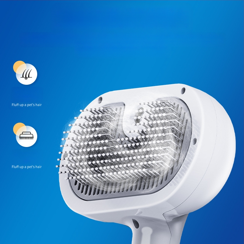 Гребен за масаж със спрей за домашни любимци CrossBorder, гребен за котки с пара, гребен за коса, гребен за котешка коса със спрей за премахване на разхлабена козина