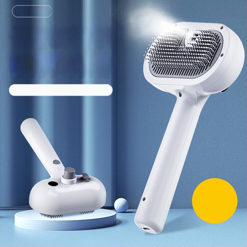 Гребен за домашни любимци със спрей Гребен за котки Гребен за кучета Гребен за домашни любимци Гребен за обезкосмяване с един бутон, който се носи по течението Консумативи за домашни любимци