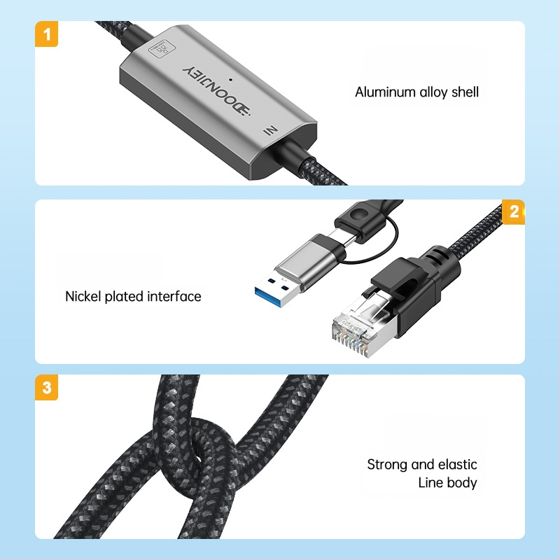 Topeltpeaga c/usb-RJ45 TYPEc mobiiltelefoni arvuti võrgupordiks rj45 Etherneti muundur gigabit
