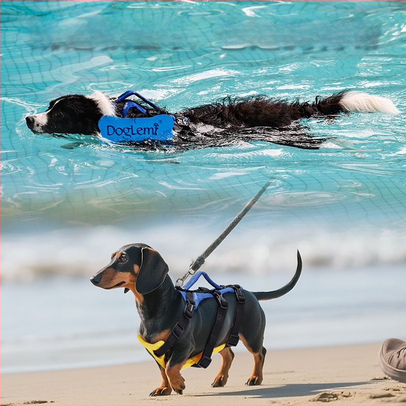 Koera lemmiklooma päästevest, reguleeritavad rinna- ja seljarihmad koerte jalutamiseks, koerte ujumiseks mõeldud kaheotstarbelised elupäästvad rinna- ja seljarihmad