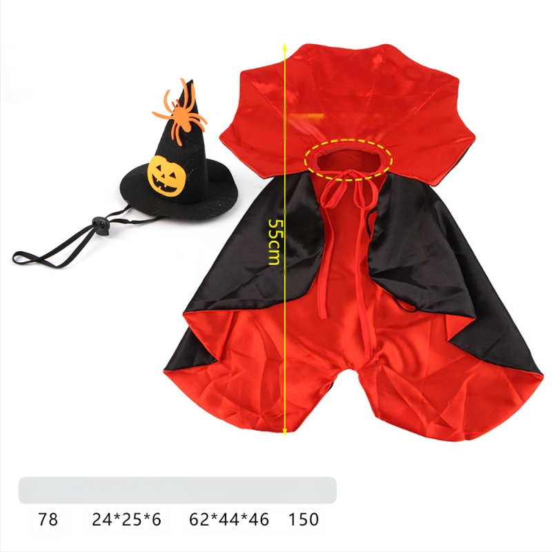 Хелоуин домашен любимец паяк шапка вещица шапка наметало от две части котка Всички светии забавен костюм трансформация костюм
