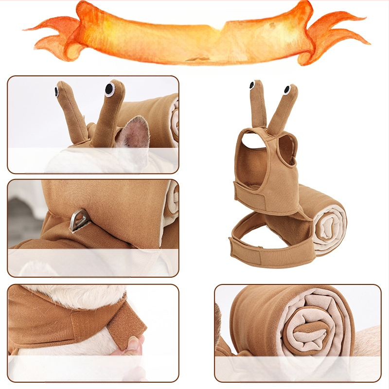 Šuns groteskiškas mielas sraigės apsirengimas kasdieniam vakarėliui kačiuko kostiumas Helovinui juokingas kūrybingas apsirengimas didmeninė prekyba