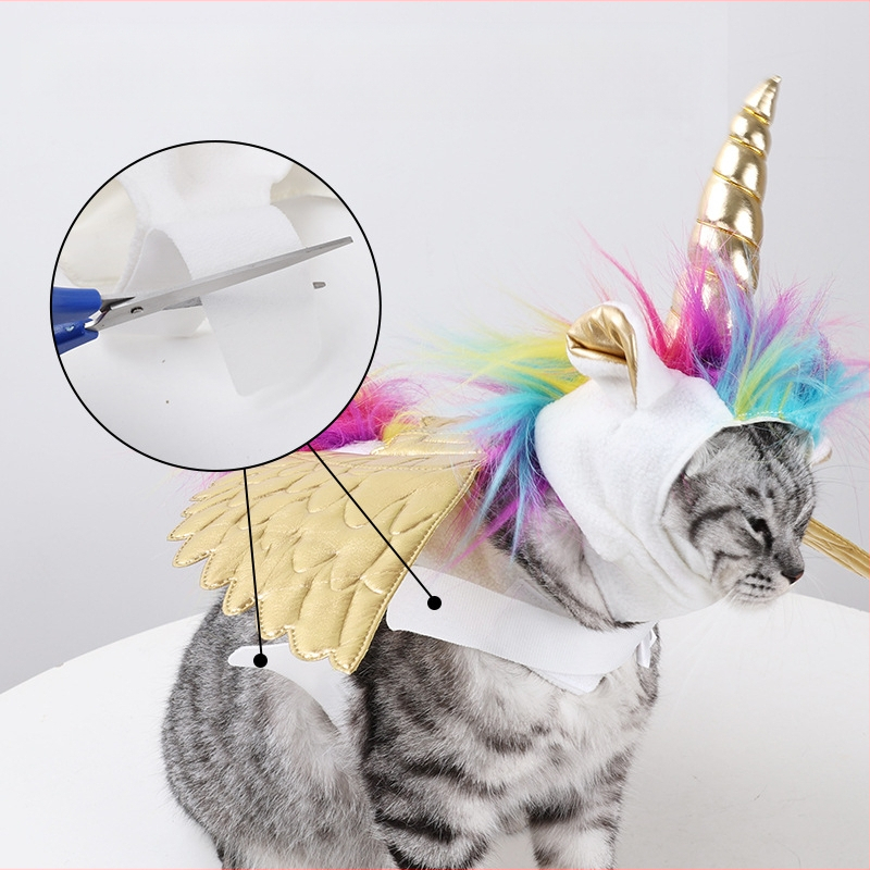 Хелоуин Котка Еднорог Декорация Сладка Еднорог Празнична Декорация Регулируеми велкро аксесоари за домашни любимци