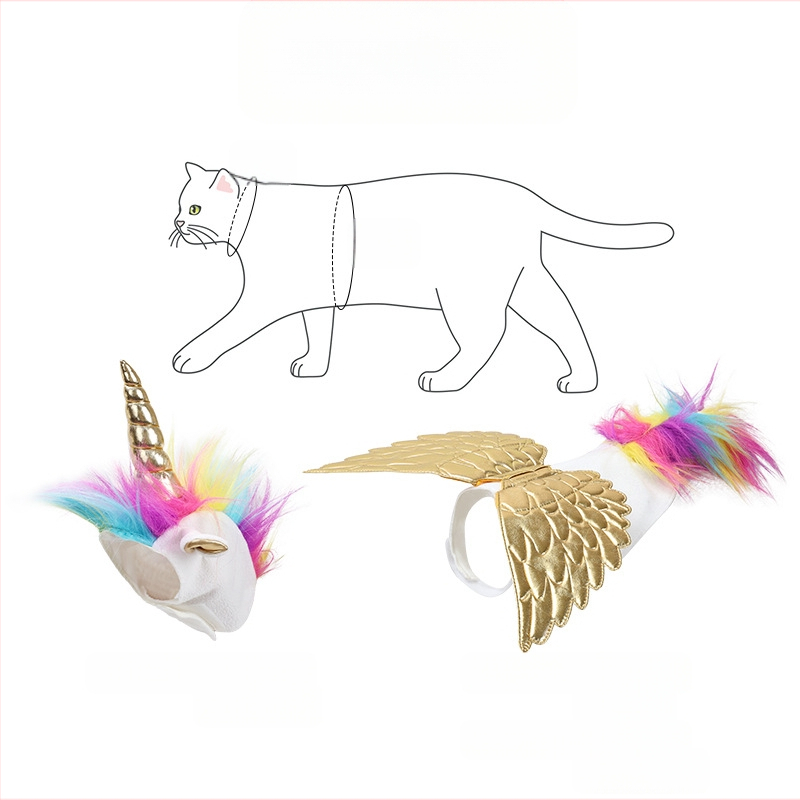 Хелоуин Котка Еднорог Декорация Сладка Еднорог Празнична Декорация Регулируеми велкро аксесоари за домашни любимци