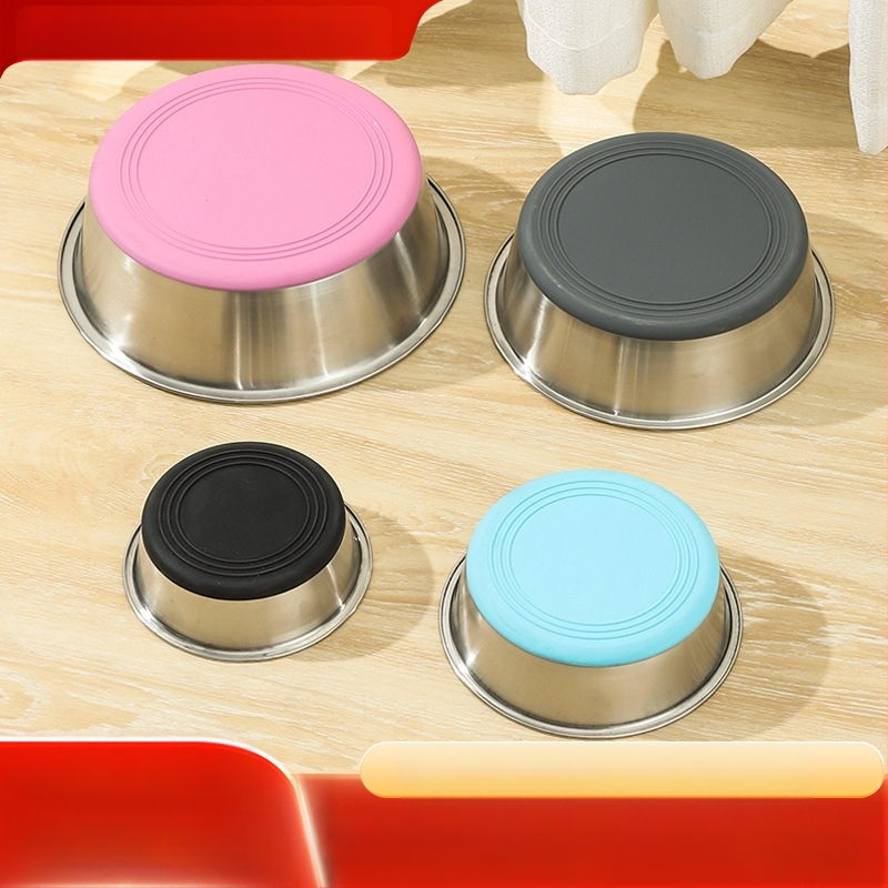 Roostevabast terasest lemmikloomakauss, silikoonist põhi, löögikindel koerakauss, kassikauss, kassi lemmiklooma söögikauss, lemmikloomatarbed