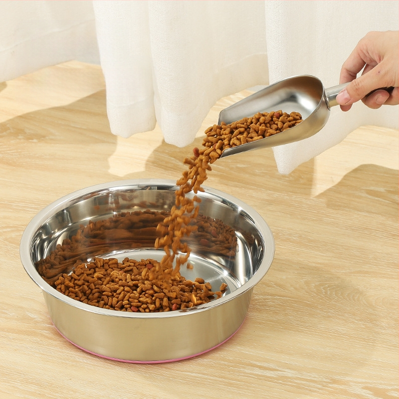 Roostevabast terasest lemmikloomakauss, silikoonist põhi, löögikindel koerakauss, kassikauss, kassi lemmiklooma söögikauss, lemmikloomatarbed