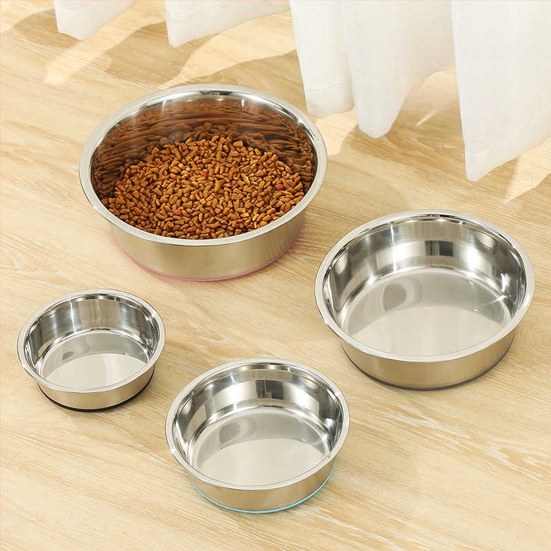 Roostevabast terasest lemmikloomakauss, silikoonist põhi, löögikindel koerakauss, kassikauss, kassi lemmiklooma söögikauss, lemmikloomatarbed