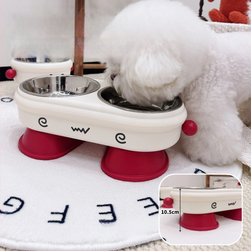 Kõrge lemmikloomakauss, ümberkukkumisvastane, kaelalülide kaitse, topeltkauss söötmiseks ja joomiseks, eraldi pakendatud kaks-ühes kassikauss