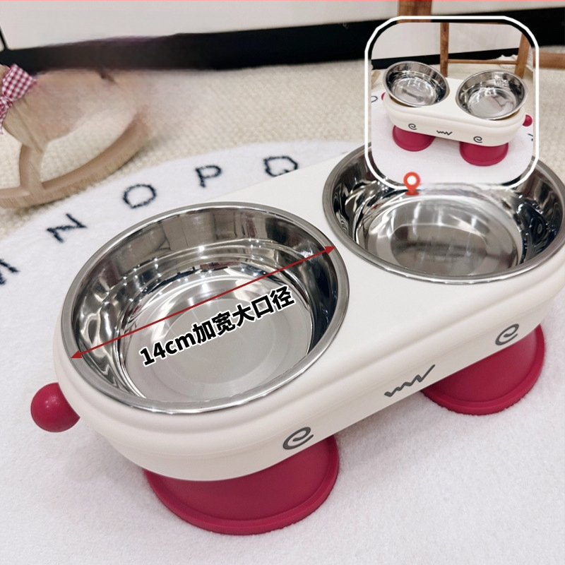 Kõrge lemmikloomakauss, ümberkukkumisvastane, kaelalülide kaitse, topeltkauss söötmiseks ja joomiseks, eraldi pakendatud kaks-ühes kassikauss