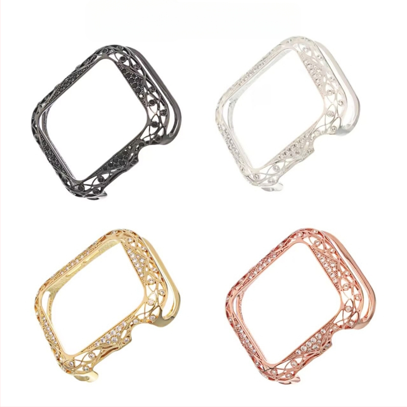 Naujas, pritaikytas „Apple 10“ kartos „Applewatch6789SE“ tuščiavidurio metalo deimantinio apsauginio laikrodžio korpuso rėmelis