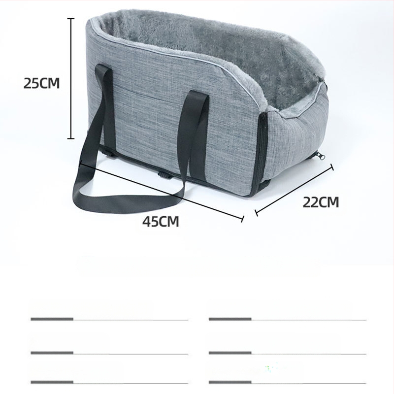 Piiriülene lemmikloomade auto fliisvoodriga kassikuut kaasaskantav väikestele koertele keskjuhtimiskotiga eemaldatav kaasaskantav kuut autosse