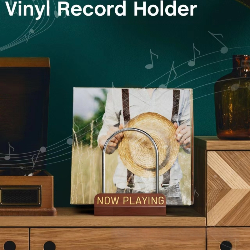 Retro puidust plaadialuse korraldaja CD-ekraanialus Kodune rauast vinüülplaadialus Albumiplaadialus