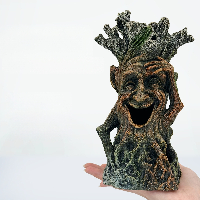 Akvárium Kertdekoráció Sziklakert Kő Fű Díszlet Mesterséges Vízinövény Kertészeti Csomag Gyanta Fa Ember Díszek Akvárium