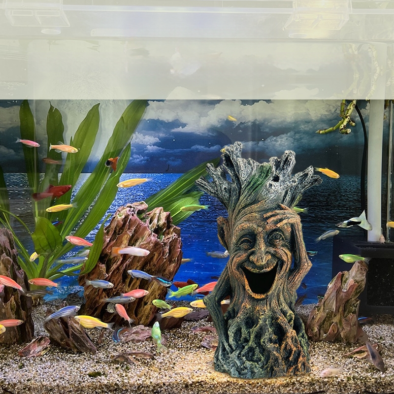 Akvárium Kertdekoráció Sziklakert Kő Fű Díszlet Mesterséges Vízinövény Kertészeti Csomag Gyanta Fa Ember Díszek Akvárium